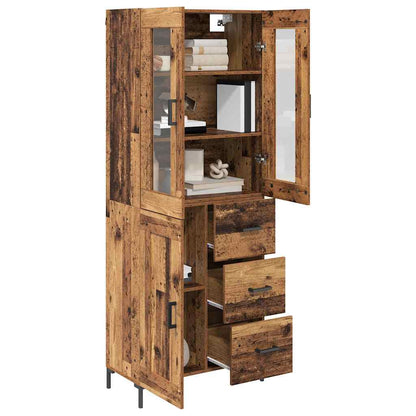 vidaXL Buffet haut avec tiroirs 2 pcs Bois de récupération Bois d'ingénierie