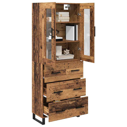 Highboard mit Schubladen 2 pcs Altholz Holzwerkstoff