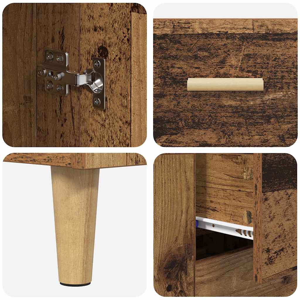 Highboard Altholz 69,5 x 34 x 180 cm Holzwerkstoff