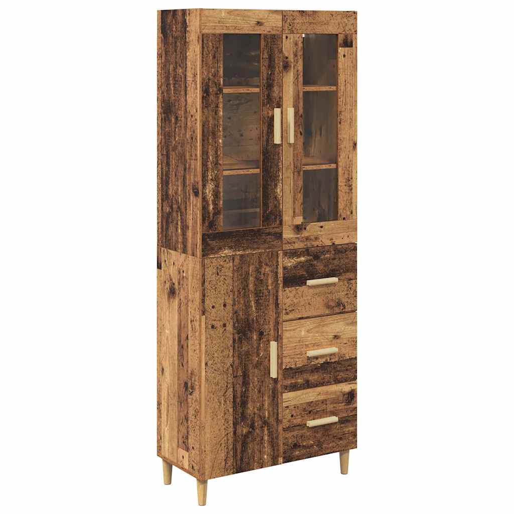 Highboard Altholz 69,5 x 34 x 180 cm Holzwerkstoff