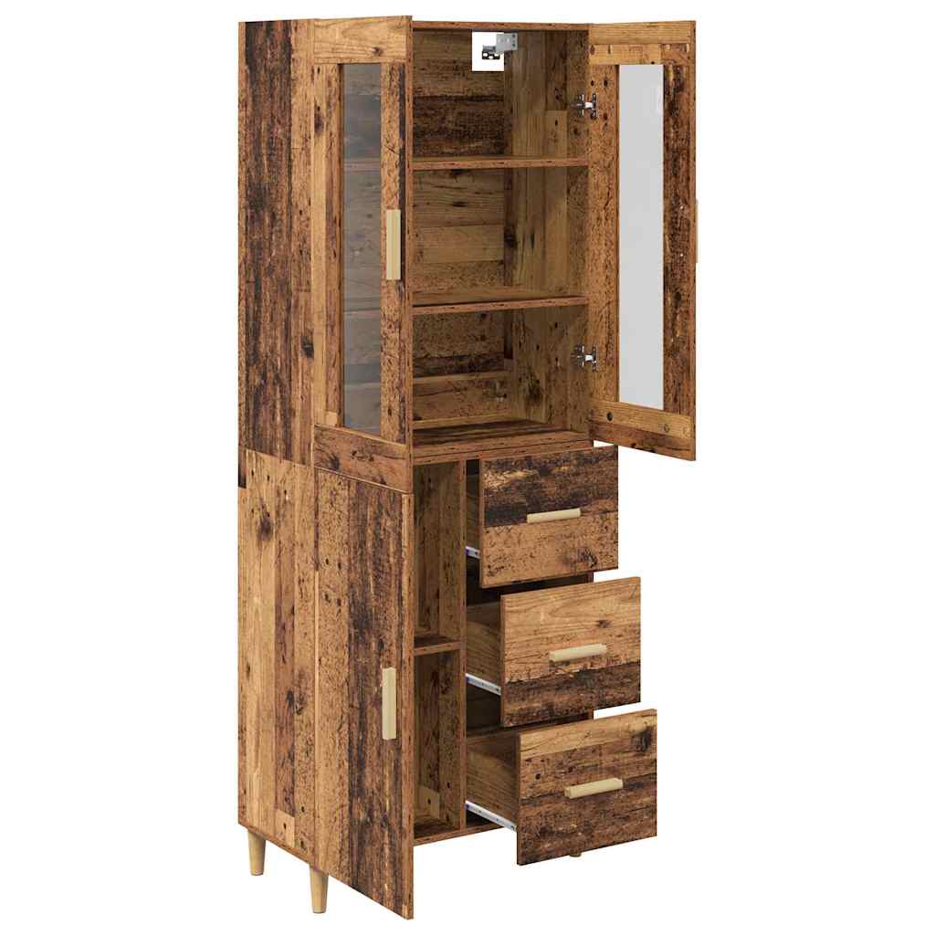 Highboard Altholz 69,5 x 34 x 180 cm Holzwerkstoff