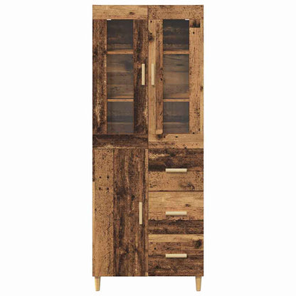 Highboard Altholz 69,5 x 34 x 180 cm Holzwerkstoff