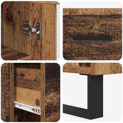 vidaXL Highboard Altholz 34,5 x 34 x 180 cm Holzwerkstoff