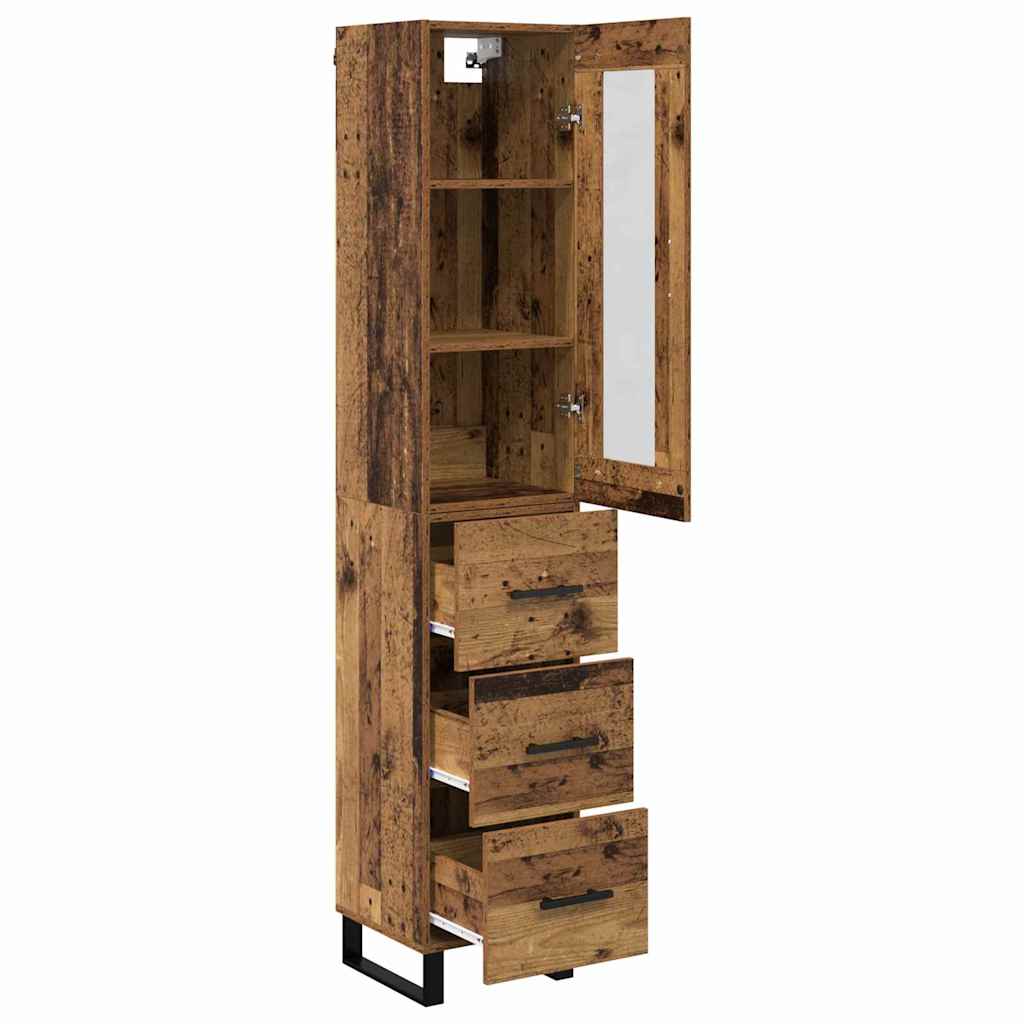 vidaXL Highboard Altholz 34,5 x 34 x 180 cm Holzwerkstoff