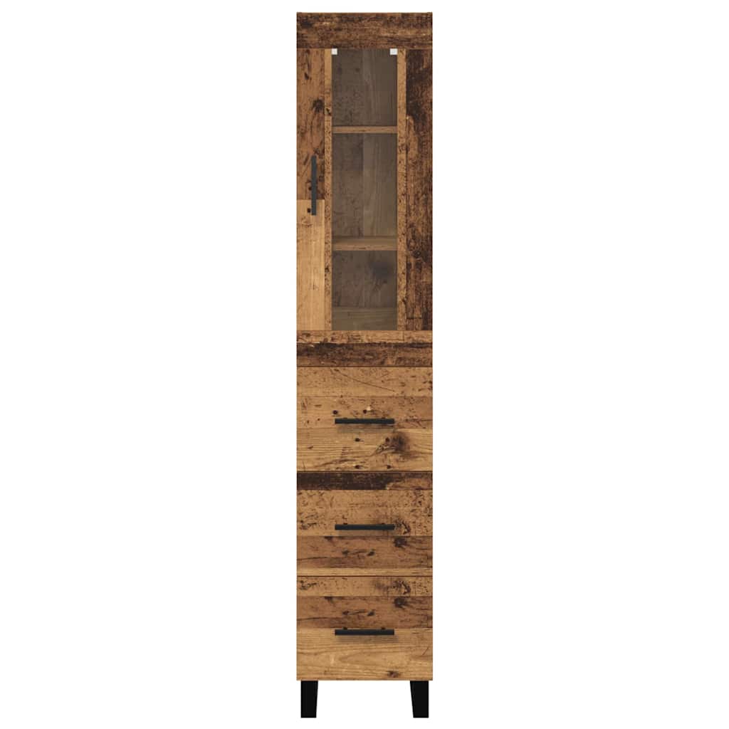 vidaXL Highboard Altholz 34,5 x 34 x 180 cm Holzwerkstoff