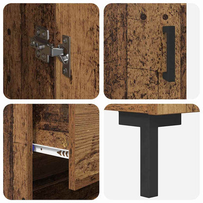 vidaXL Highboard Altholz 69,5 x 34 x 180 cm Holzwerkstoff