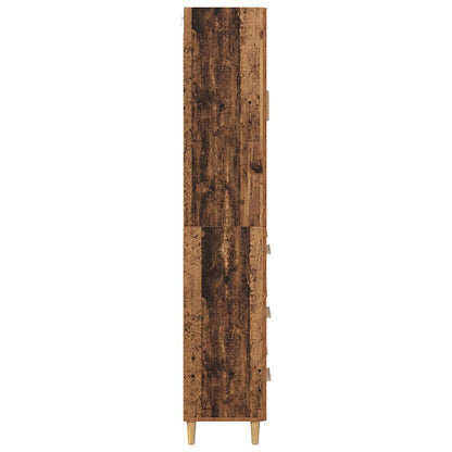 vidaXL Highboard Altholz 69,5 x 34 x 180 cm Engineered Wood und Glas