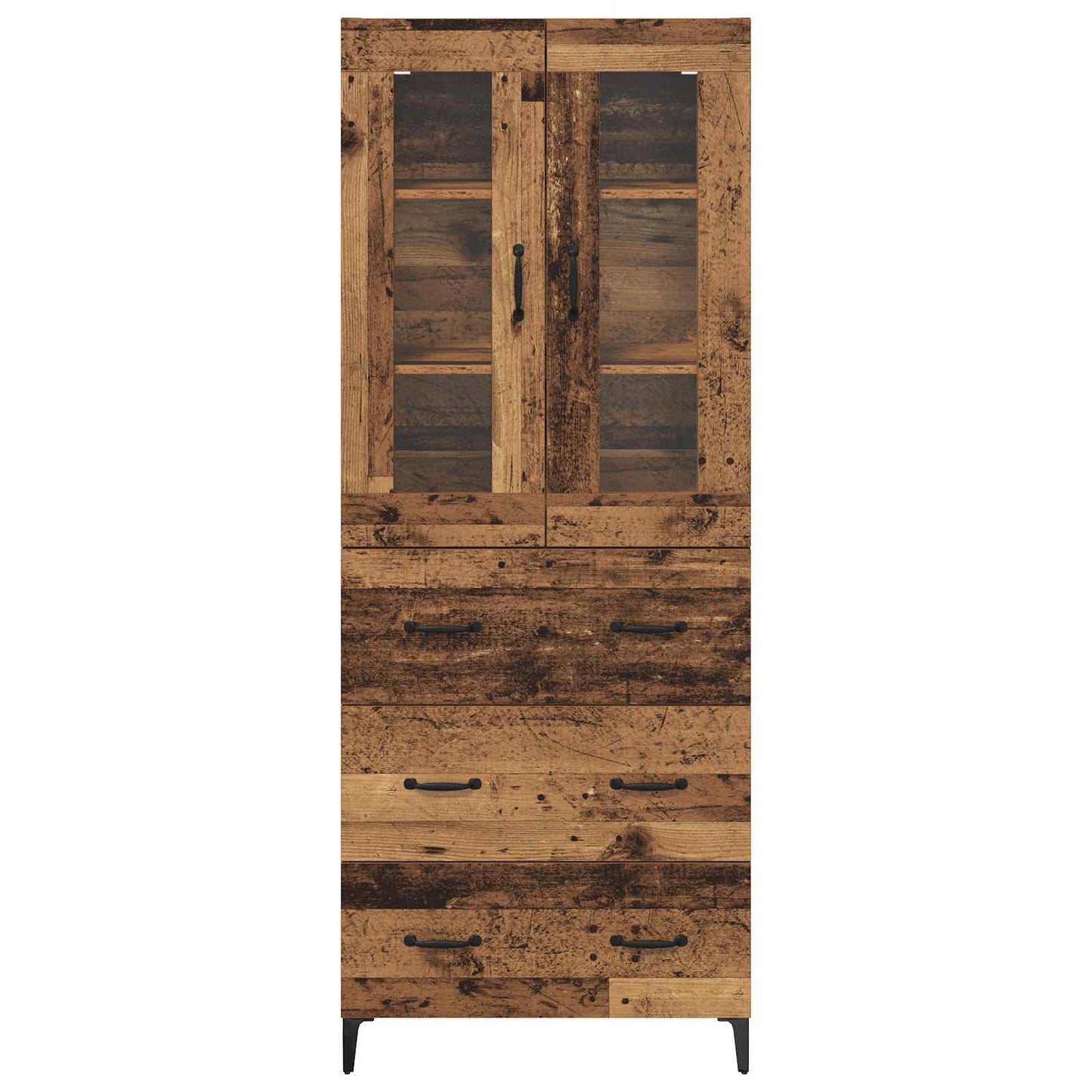 vidaXL Highboard Wandmontiert Altholz 69,5 x 34 x 180 cm Holzwerkstoff