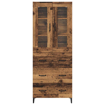 vidaXL Highboard Wandmontiert Altholz 69,5 x 34 x 180 cm Holzwerkstoff