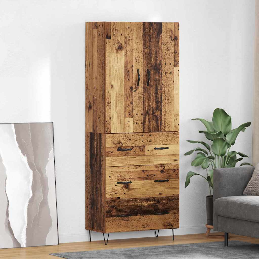 vidaXL Buffet haut avec tiroirs 2 pcs Bois de récupération Bois d'ingénierie