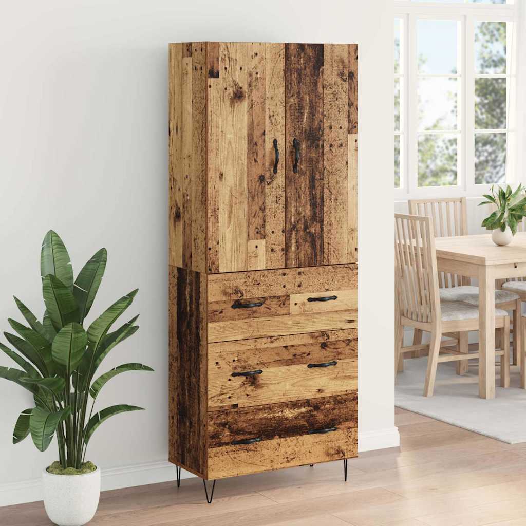 vidaXL Buffet haut avec tiroirs 2 pcs Bois de récupération Bois d'ingénierie