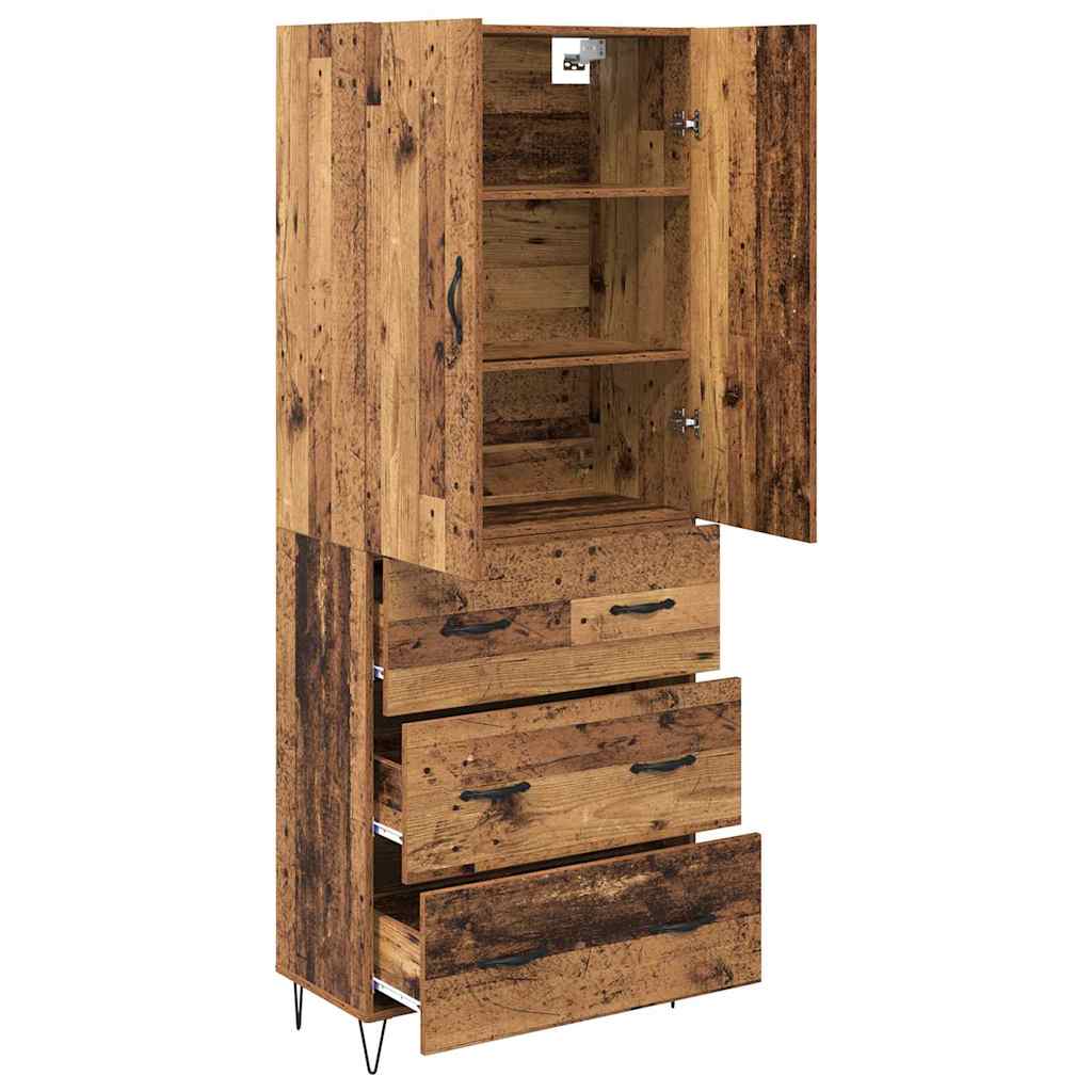 vidaXL Buffet haut avec tiroirs 2 pcs Bois de récupération Bois d'ingénierie