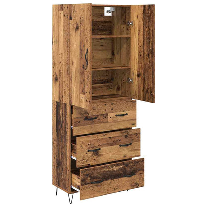 vidaXL Buffet haut avec tiroirs 2 pcs Bois de récupération Bois d'ingénierie