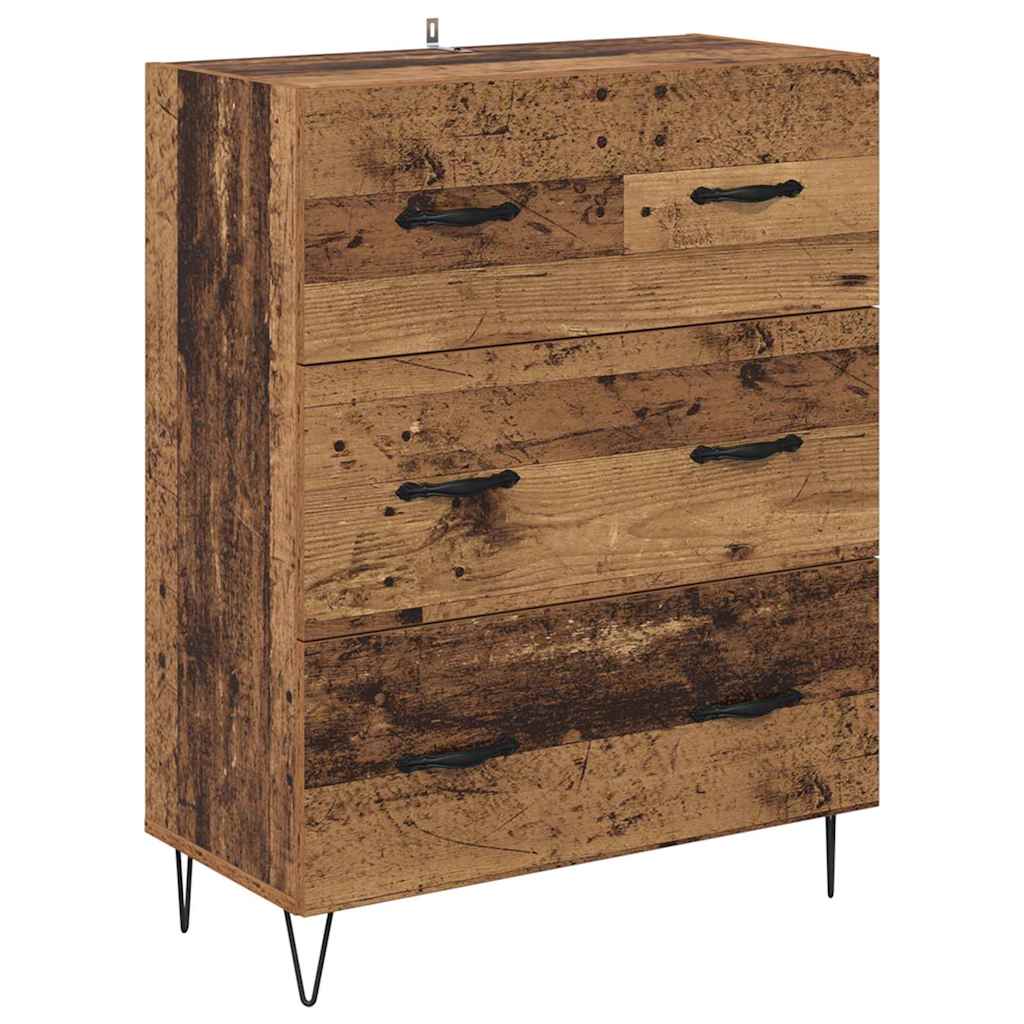 vidaXL Buffet haut avec tiroirs 2 pcs Bois de récupération Bois d'ingénierie
