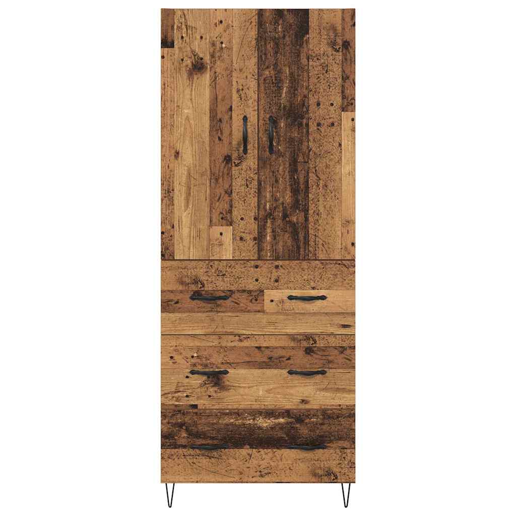 vidaXL Buffet haut avec tiroirs 2 pcs Bois de récupération Bois d'ingénierie
