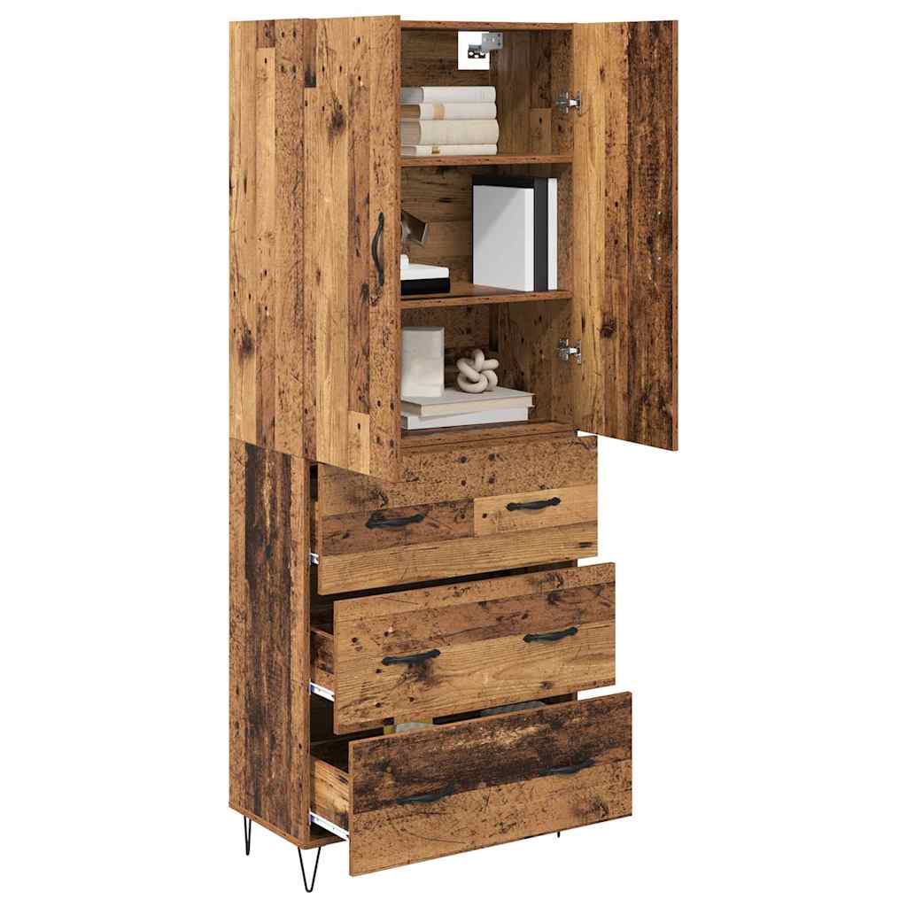 vidaXL Buffet haut avec tiroirs 2 pcs Bois de récupération Bois d'ingénierie