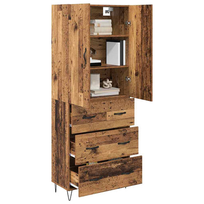 vidaXL Buffet haut avec tiroirs 2 pcs Bois de récupération Bois d'ingénierie
