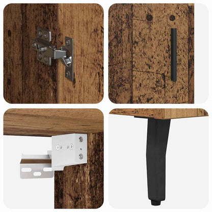 Highboard 2 pcs Altholz Holzwerkstoff