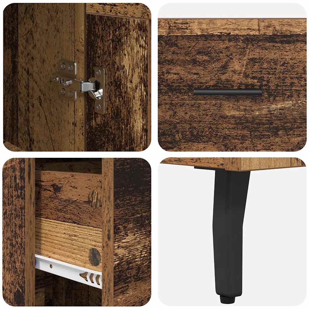 vidaXL Highboard Altholz 34,5 x 34 x 180 cm Holzwerkstoff