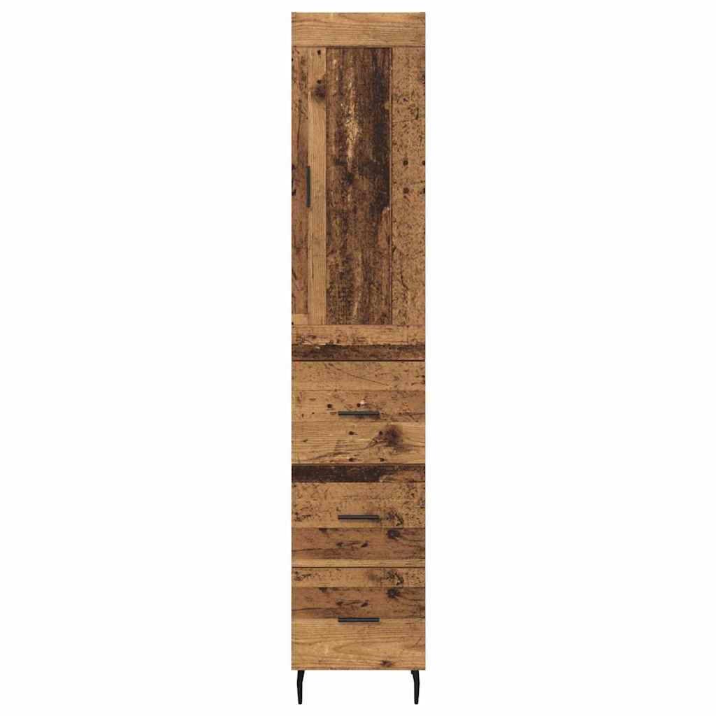 vidaXL Highboard Altholz 34,5 x 34 x 180 cm Holzwerkstoff