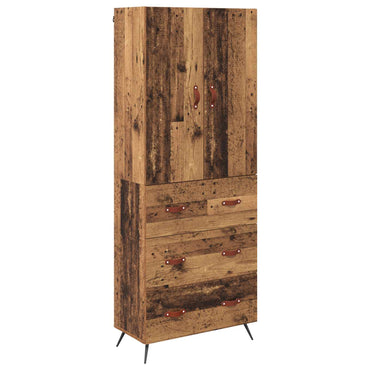 vidaXL Highboard Wandmontiert Altholz 69,5 x 34 x 180 cm Holzwerkstoff