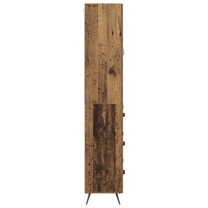 vidaXL Highboard Wandmontiert Altholz 69,5 x 34 x 180 cm Holzwerkstoff