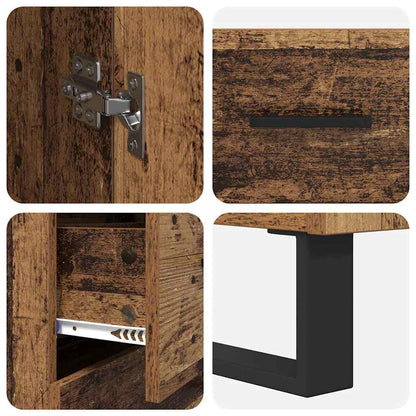 vidaXL Highboard mit Schubladen 2 pcs Altholz 69,5 x 34 x 180 cm