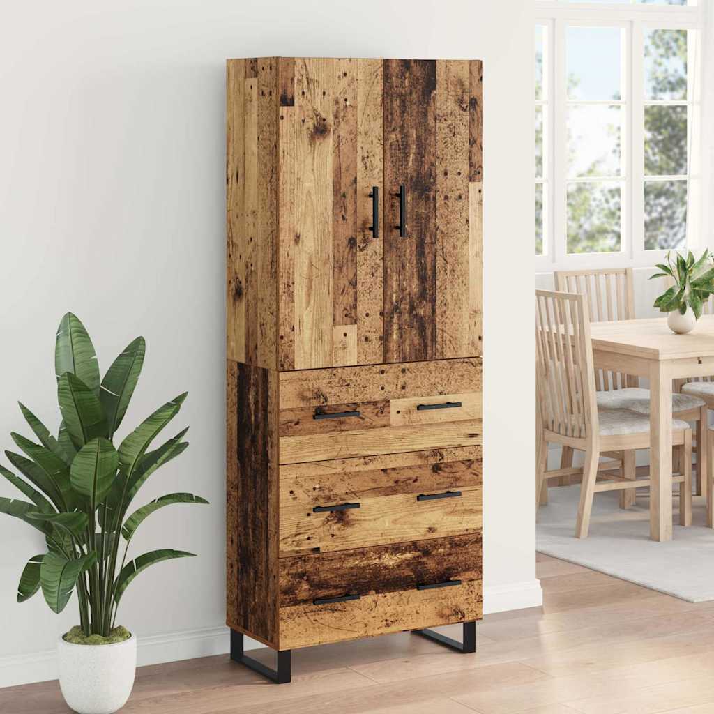 vidaXL Highboard mit Schubladen 2 pcs Altholz 69,5 x 34 x 180 cm