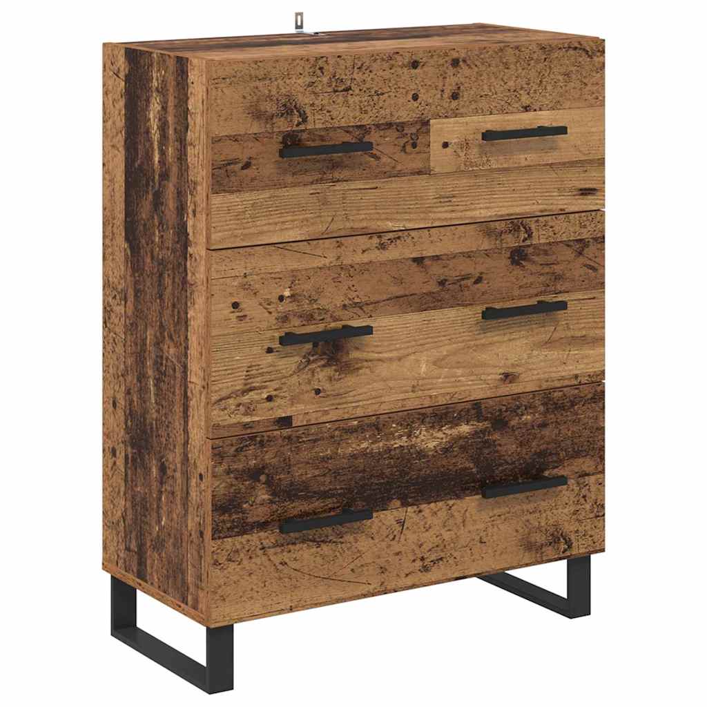 vidaXL Highboard mit Schubladen 2 pcs Altholz 69,5 x 34 x 180 cm
