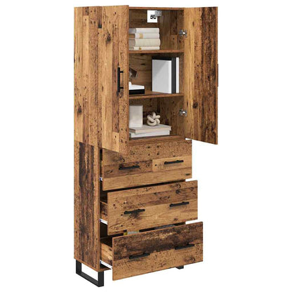 vidaXL Highboard mit Schubladen 2 pcs Altholz 69,5 x 34 x 180 cm