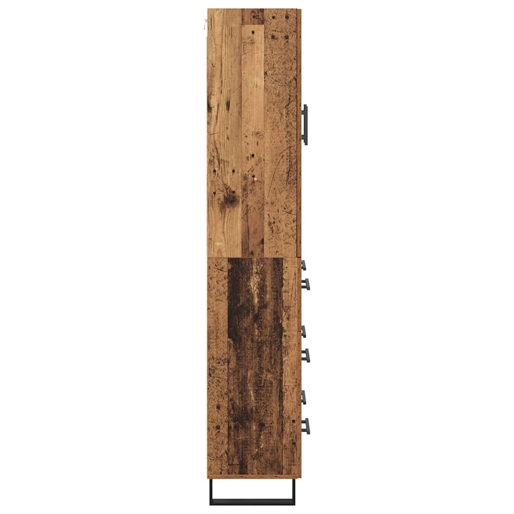 vidaXL Highboard mit Schubladen 2 pcs Altholz 69,5 x 34 x 180 cm
