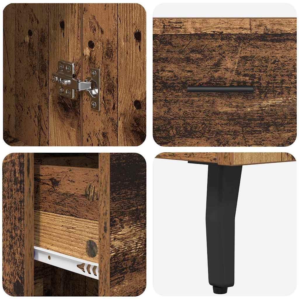 vidaXL Highboard Altholz 34,5 x 34 x 180 cm Holzwerkstoff