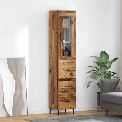 vidaXL Highboard Altholz 34,5 x 34 x 180 cm Holzwerkstoff