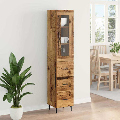 vidaXL Highboard Altholz 34,5 x 34 x 180 cm Holzwerkstoff