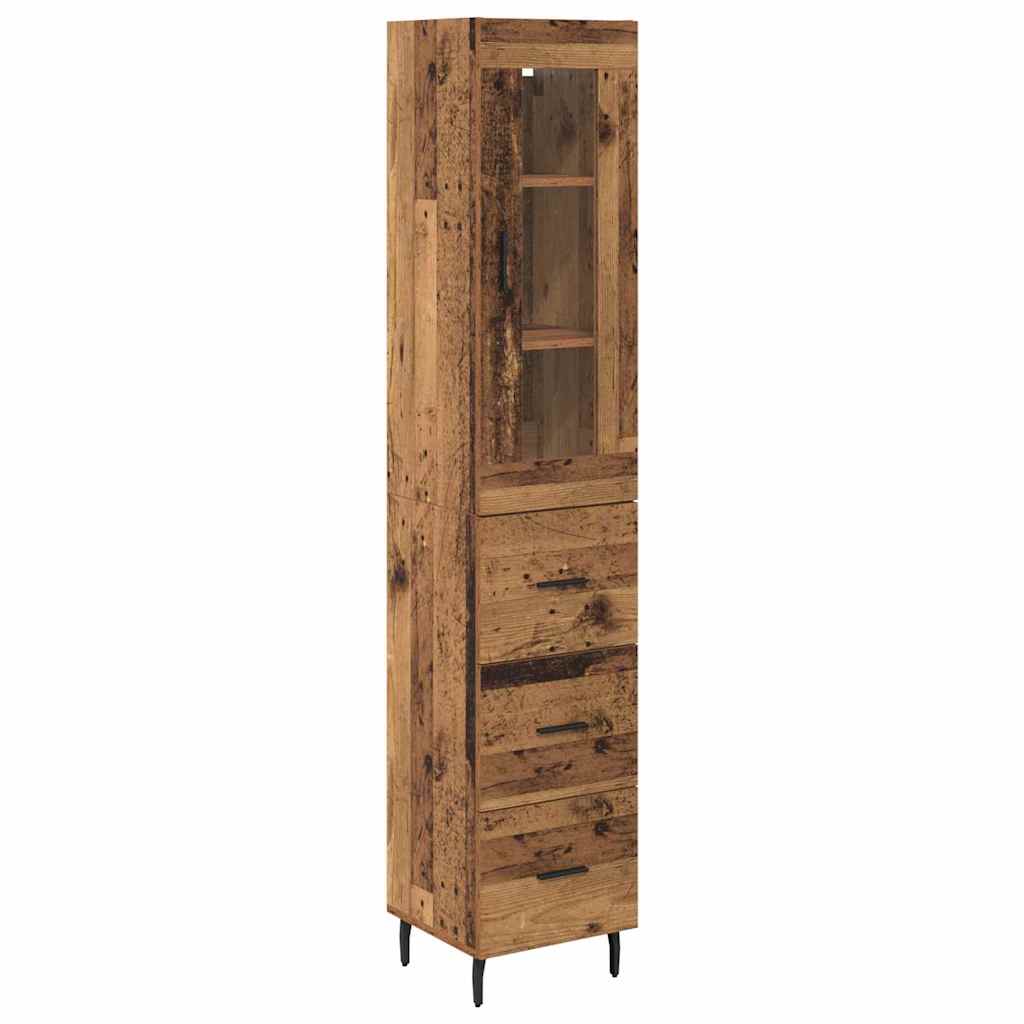 vidaXL Highboard Altholz 34,5 x 34 x 180 cm Holzwerkstoff