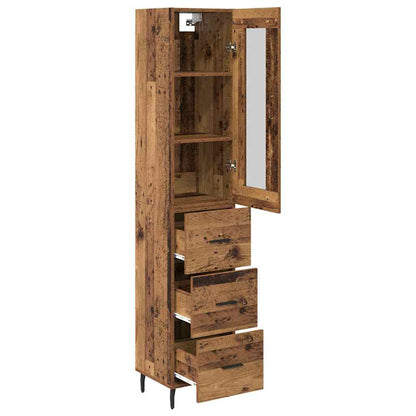 vidaXL Highboard Altholz 34,5 x 34 x 180 cm Holzwerkstoff