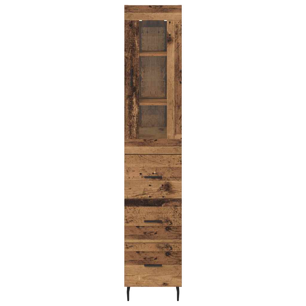 vidaXL Highboard Altholz 34,5 x 34 x 180 cm Holzwerkstoff