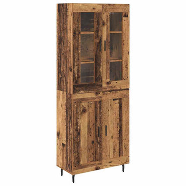 vidaXL Highboard 2 pcs Altholz Engineered Wood und Glas
