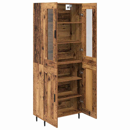 vidaXL Highboard 2 pcs Altholz Engineered Wood und Glas