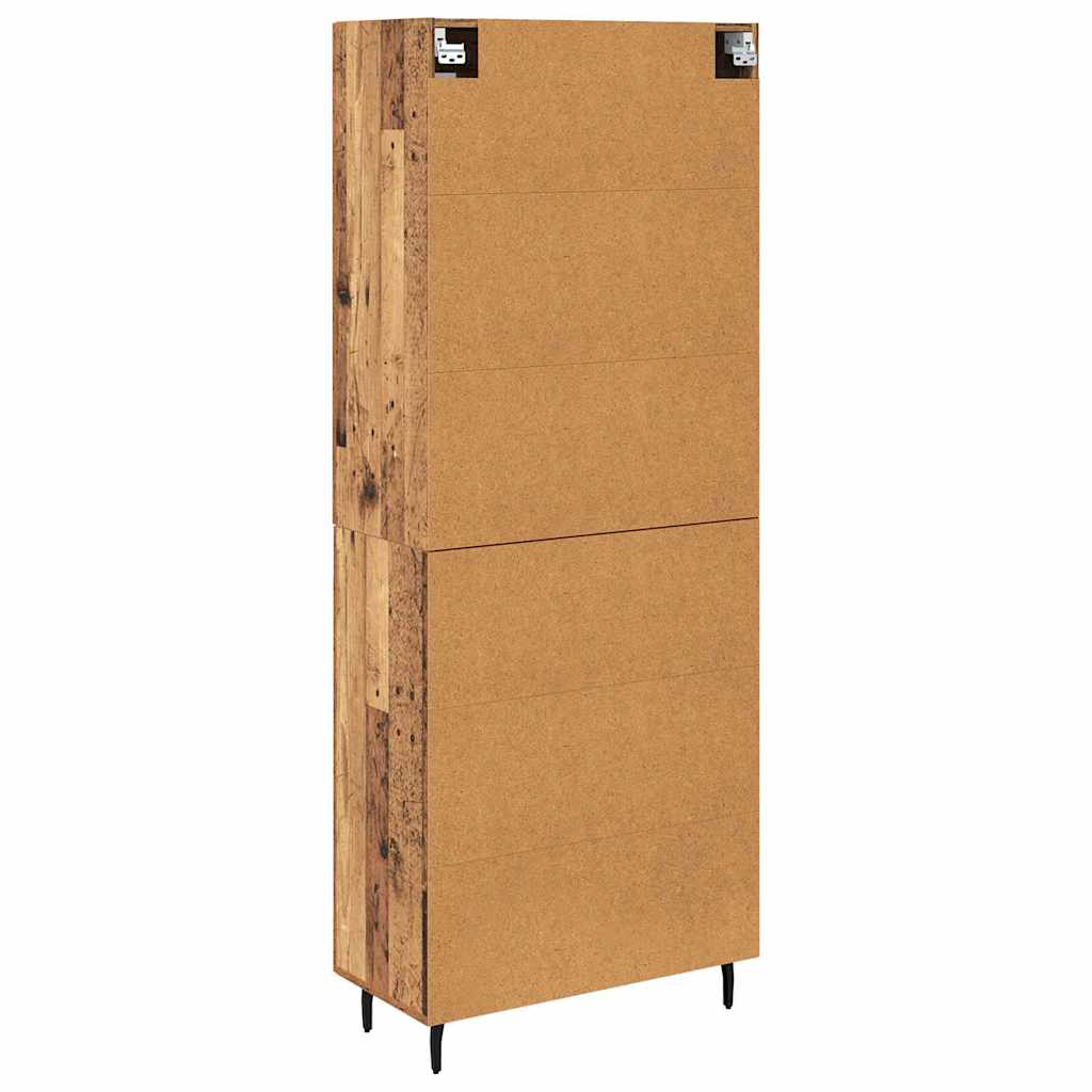 vidaXL Highboard 2 pcs Altholz Engineered Wood und Glas