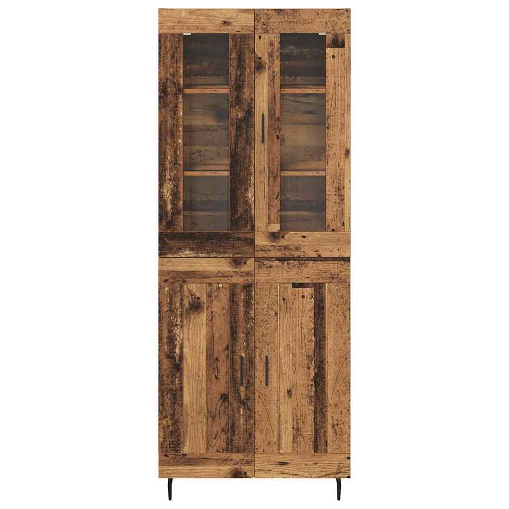vidaXL Highboard 2 pcs Altholz Engineered Wood und Glas