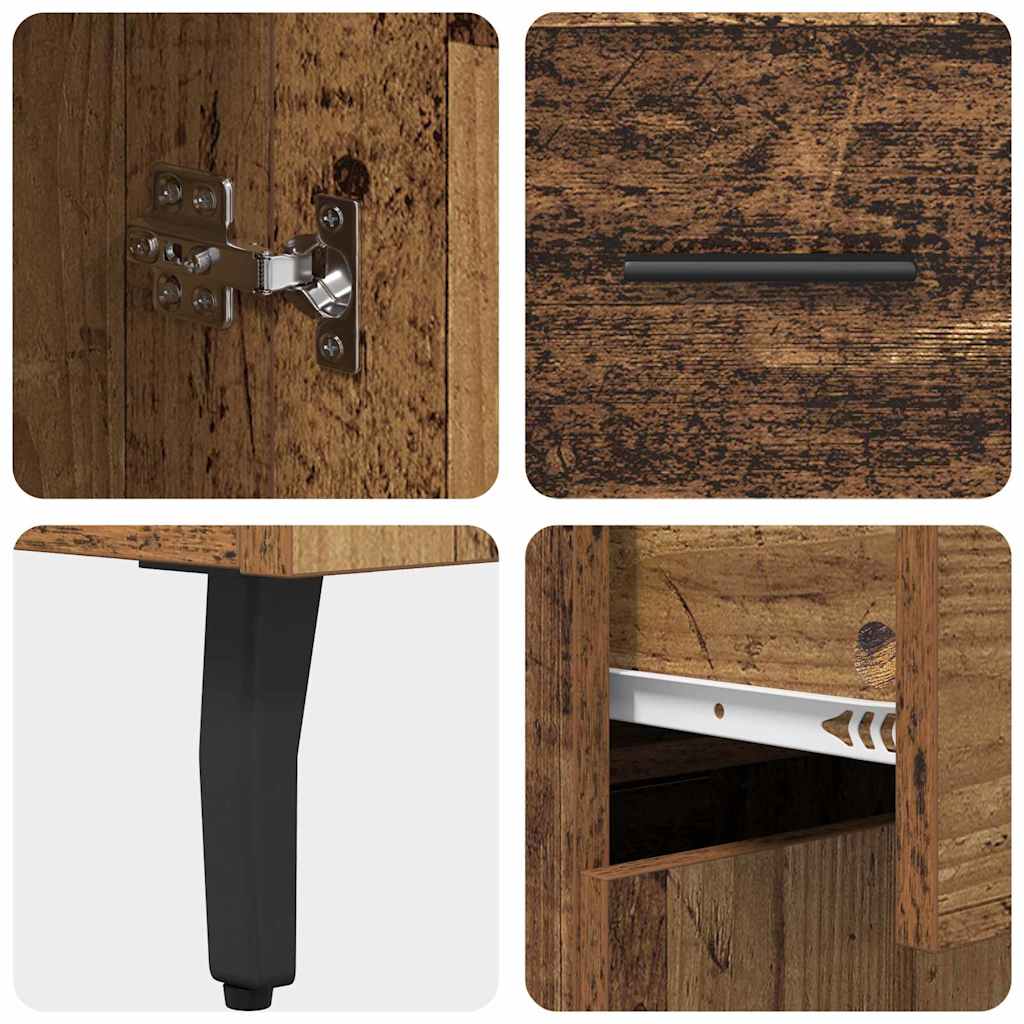 vidaXL Buffet haut avec tiroirs 2 pcs Bois de récupération Bois d'ingénierie