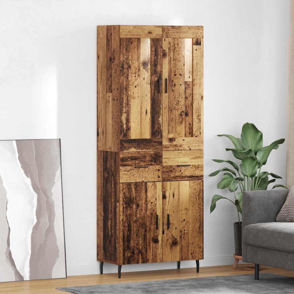 vidaXL Buffet haut avec tiroirs 2 pcs Bois de récupération Bois d'ingénierie