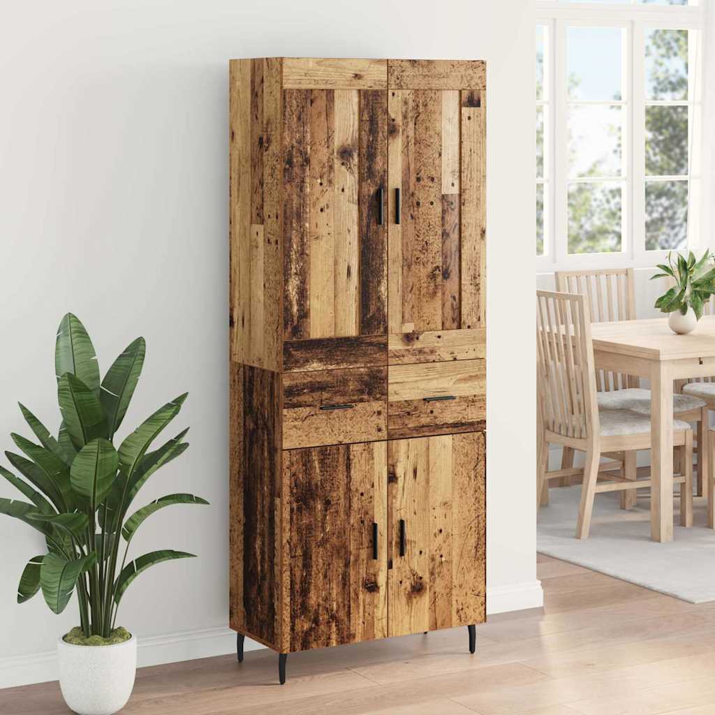 vidaXL Buffet haut avec tiroirs 2 pcs Bois de récupération Bois d'ingénierie