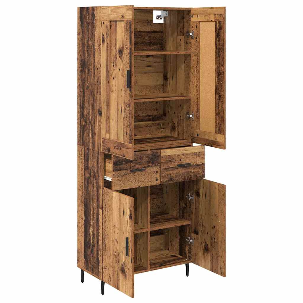 vidaXL Buffet haut avec tiroirs 2 pcs Bois de récupération Bois d'ingénierie