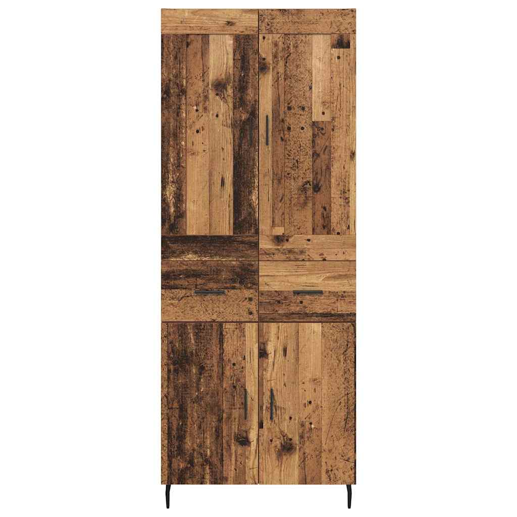 vidaXL Buffet haut avec tiroirs 2 pcs Bois de récupération Bois d'ingénierie