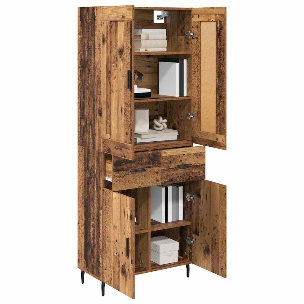 vidaXL Buffet haut avec tiroirs 2 pcs Bois de récupération Bois d'ingénierie