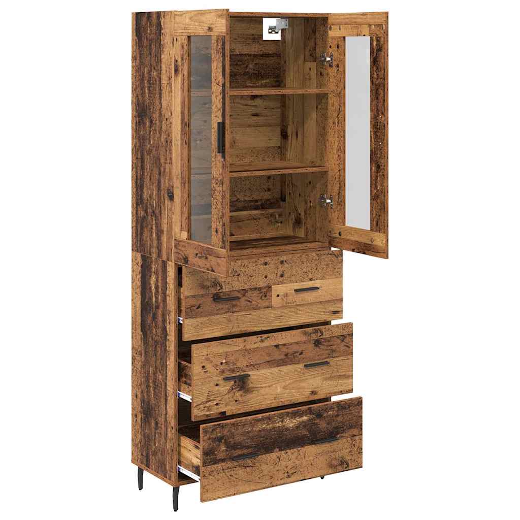 vidaXL Buffet haut avec tiroirs 2 pcs Bois de récupération Bois d'ingénierie