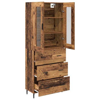 vidaXL Buffet haut avec tiroirs 2 pcs Bois de récupération Bois d'ingénierie