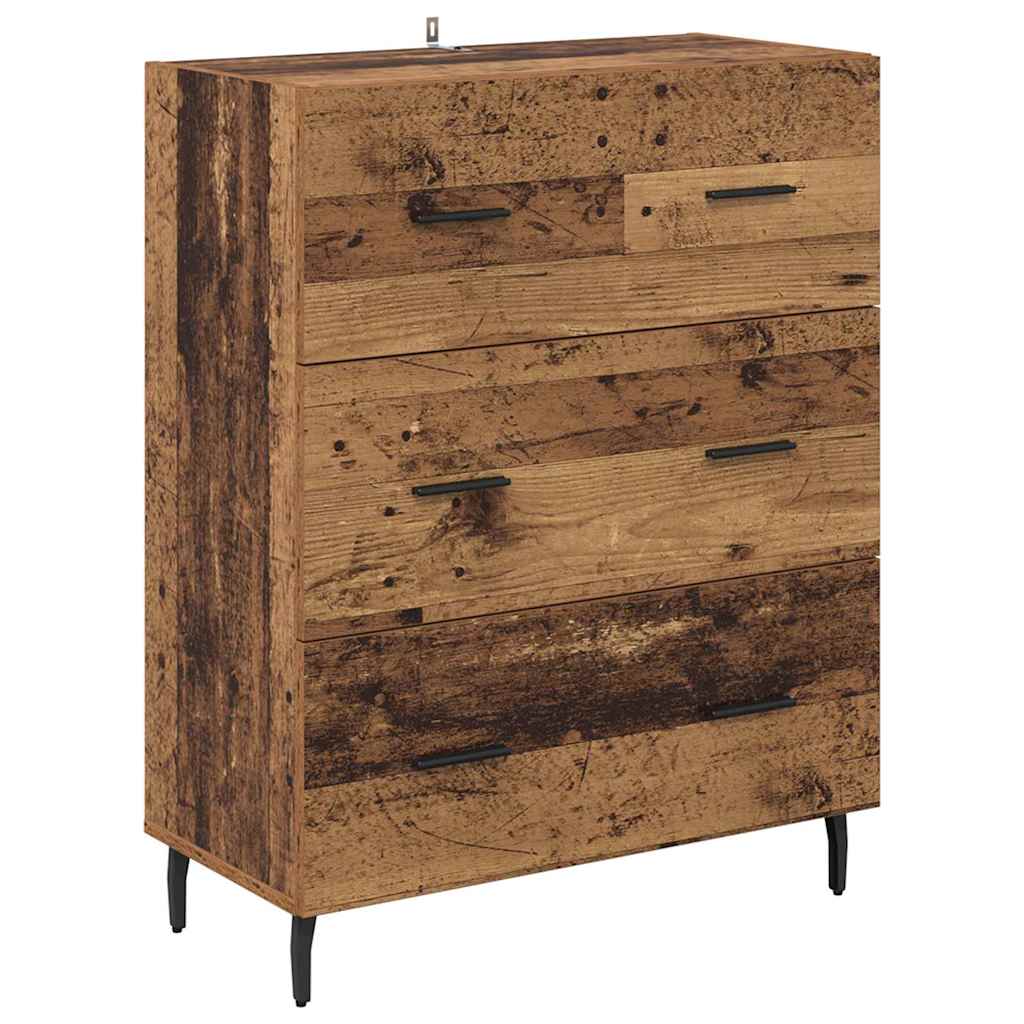 vidaXL Buffet haut avec tiroirs 2 pcs Bois de récupération Bois d'ingénierie